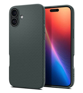 Противоударен Калъф за iPhone 16, Spigen Liquid Air Case, Зелен