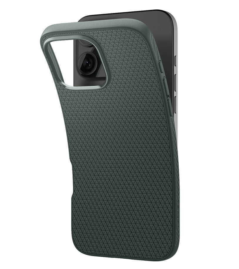 Противоударен Калъф за iPhone 16 Pro, Spigen Liquid Air Case, Зелен (5)