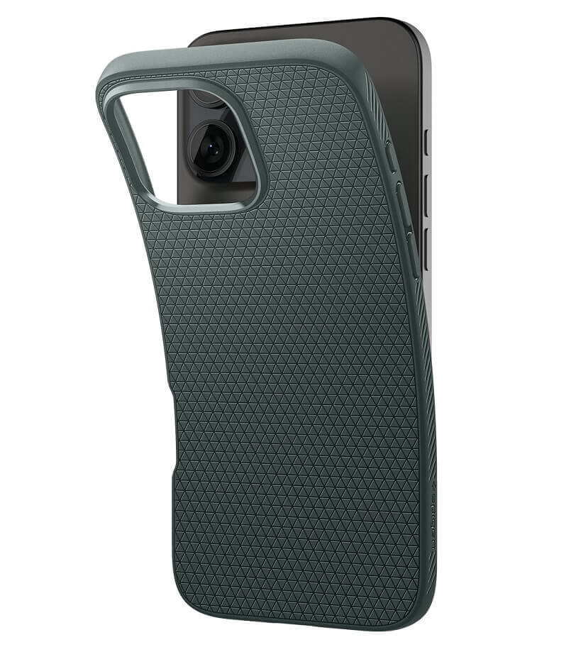 Противоударен Калъф за iPhone 16 Pro Max, Spigen Liquid Air Case, Зелен (6)