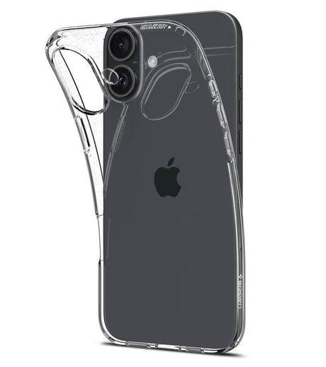 Противоударен Силиконов Калъф за iPhone 16, Spigen Liquid Crystal Case, Прозрачен (5)