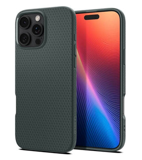 Противоударен Калъф за iPhone 16 Pro, Spigen Liquid Air Case, Зелен