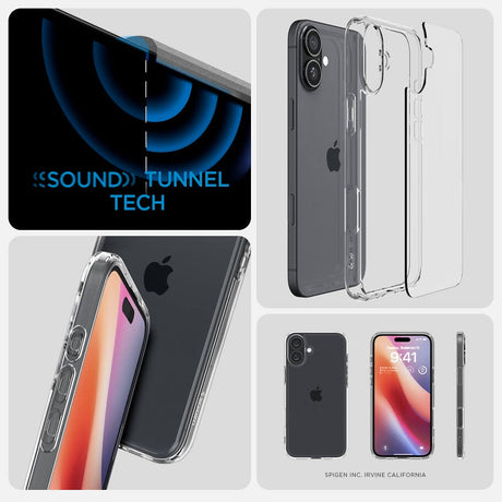 Противоударен Калъф за iPhone 16, Spigen Ultra Hybrid Clear Case, Прозрачен (10)
