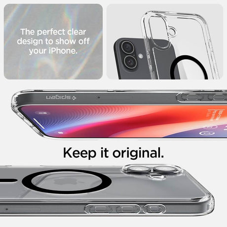 Magsafe Противоударен Калъф за iPhone 16, Spigen Ultra Hybrid Case, Черен (5)