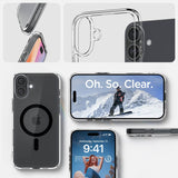 Magsafe Противоударен Калъф за iPhone 16, Spigen Ultra Hybrid Case, Черен (7)