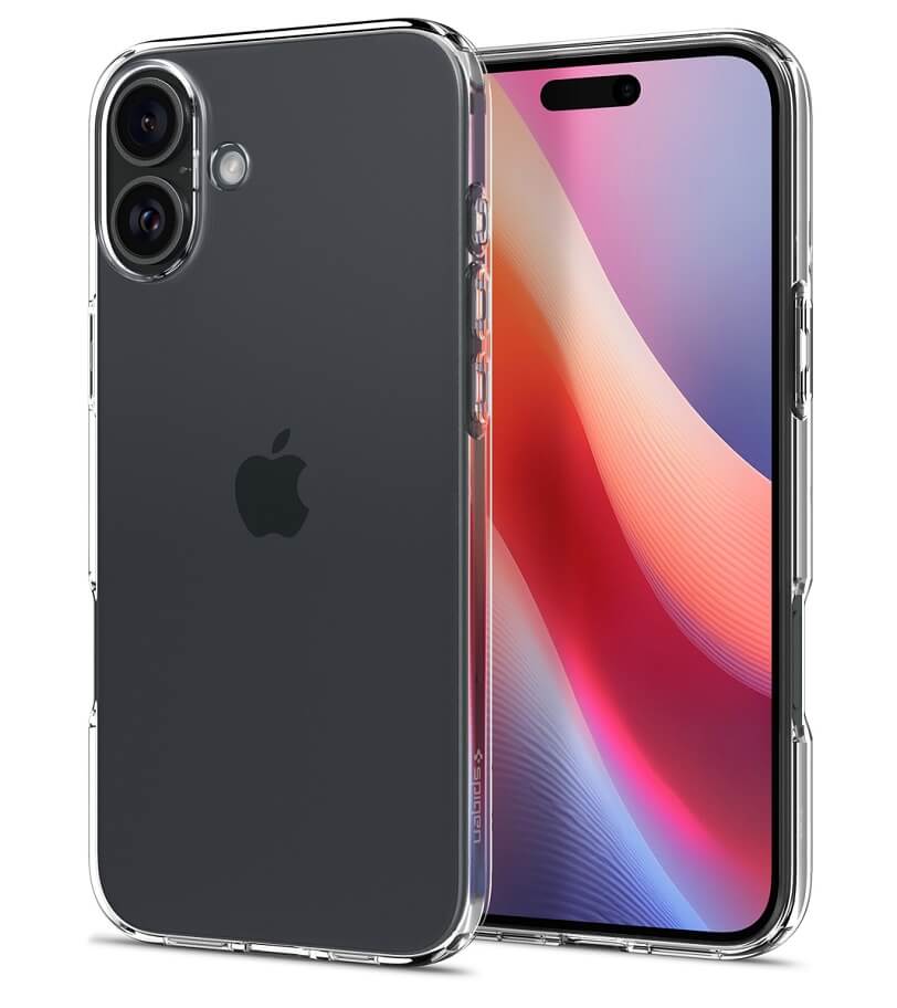 Противоударен Силиконов Калъф за iPhone 16, Spigen Liquid Crystal Case, Прозрачен