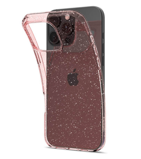Противоударен Блестящ Калъф за iPhone 16 Pro, Spigen Liquid Crystal Glitter Quartz Case, Розов (2)