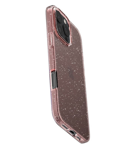 Противоударен Блестящ Калъф за iPhone 16 Pro, Spigen Liquid Crystal Glitter Quartz Case, Розов (3)