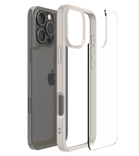 Противоударен Калъф за iPhone 16 Pro Max, Spigen Ultra Hybrid Case, Титаниев (6)