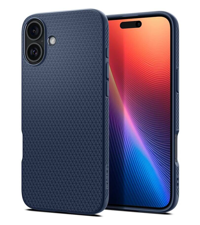 Противоударен Калъф за iPhone 16, Spigen Liquid Air Case, Син