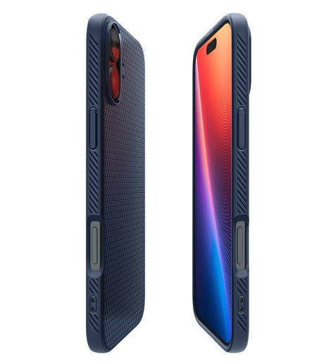 Противоударен Калъф за iPhone 16, Spigen Liquid Air Case, Син (7)