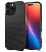 Противоударен Калъф за iPhone 16 Pro Max, Spigen Liquid Air Case, Черен
