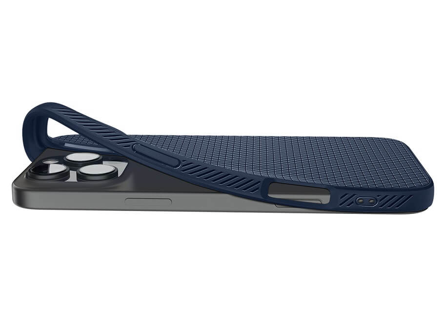 Противоударен Калъф за iPhone 16 Pro Max, Spigen Liquid Air Case, Син (8)
