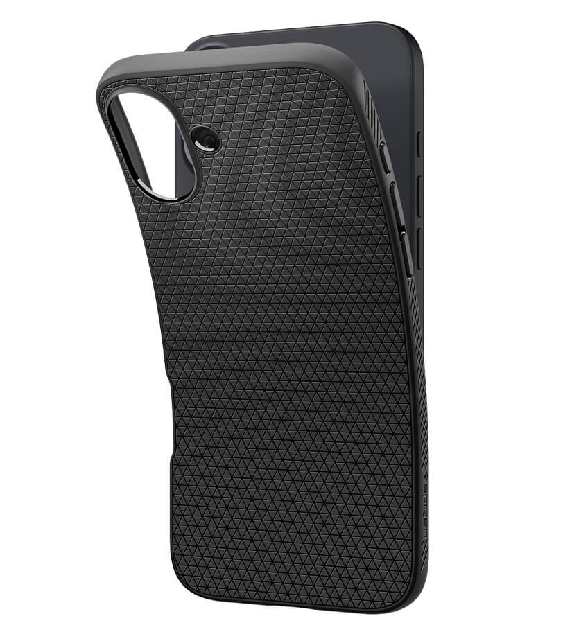 Противоударен Калъф за iPhone 16, Spigen Liquid Air Case, Черен (6)
