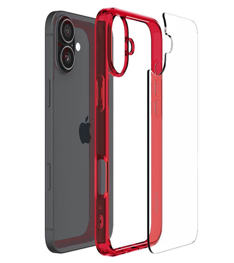 Противоударен Калъф за iPhone 16, Spigen Ultra Hybrid Case, Червен (5)