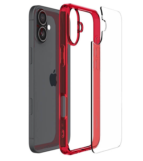 Противоударен Калъф за iPhone 16, Spigen Ultra Hybrid Case, Червен (4)
