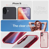 Противоударен Калъф за iPhone 16, Spigen Ultra Hybrid Case, Червен (6)