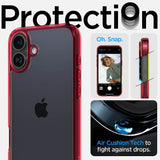 Противоударен Калъф за iPhone 16, Spigen Ultra Hybrid Case, Червен (9)