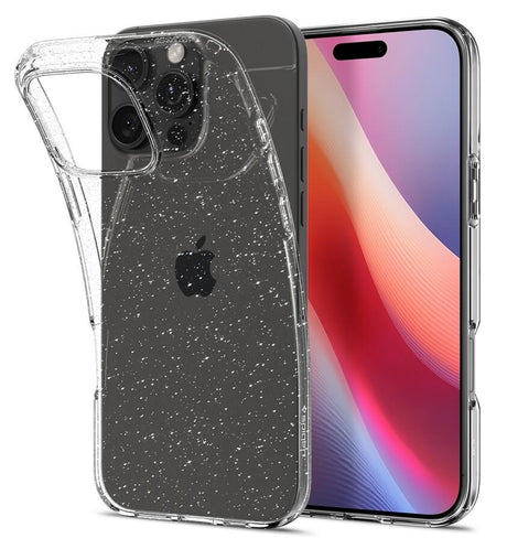Блестящ Калъф за iPhone 16 Pro, Spigen Liquid Crystal Glitter Case, Прозрачен