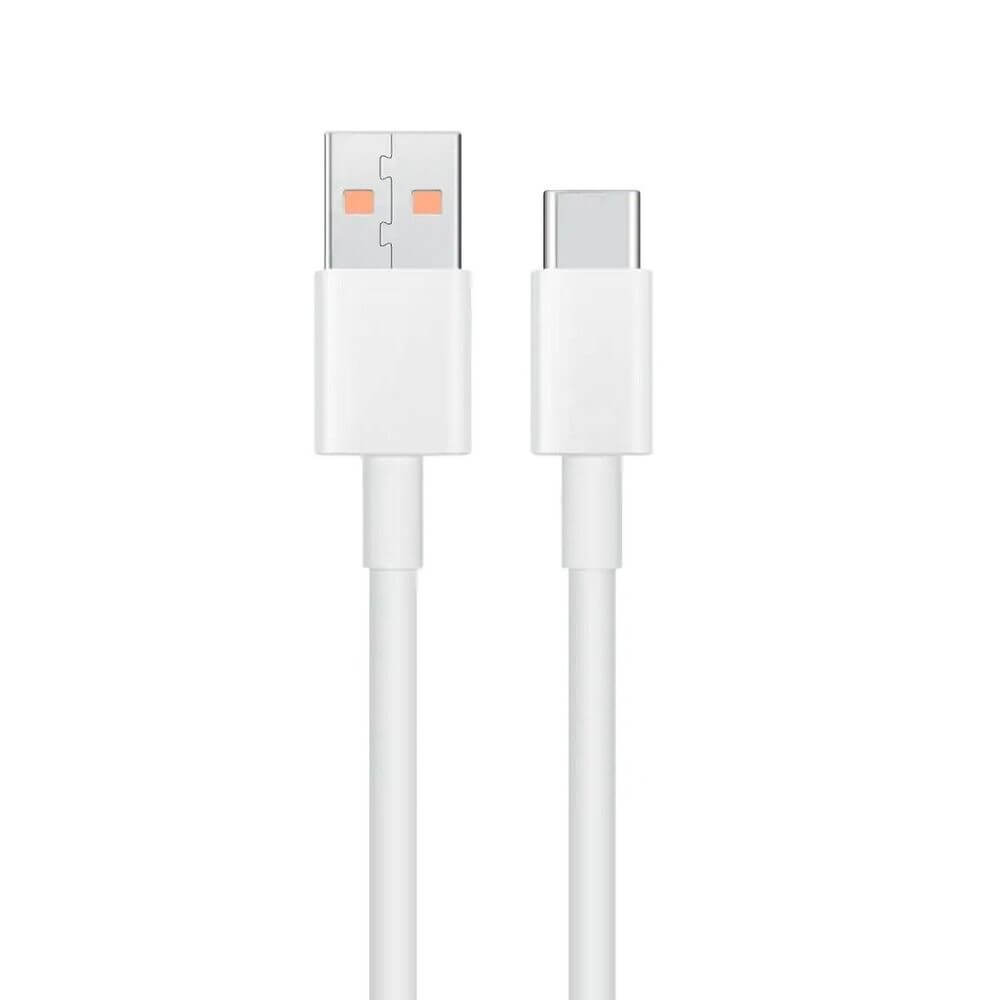 Оригинален USB-C Кабел за Xiaomi 6A с Бързо Зареждане 1m, Бял (Bulk) (2)