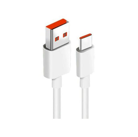Оригинален USB-C Кабел за Xiaomi 6A с Бързо Зареждане 1m, Бял (Bulk)