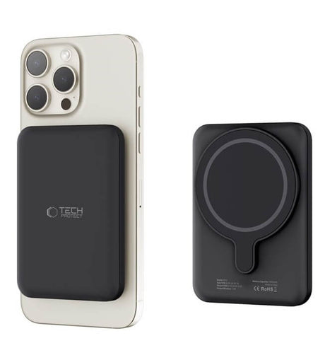 Magsafe Външна Батерия, Tech-Protect Lifemag PB10 5000mAh 15W, Черен (2)