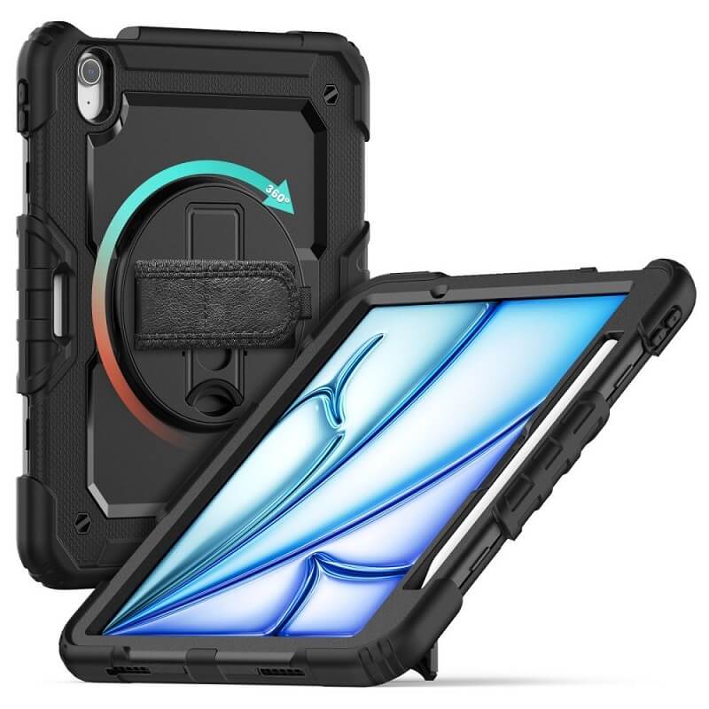 Калъф с Дръжка за iPad Air 13" M4/ M3/ M2, Tech-Protect Solid360 Case, Черен (3)