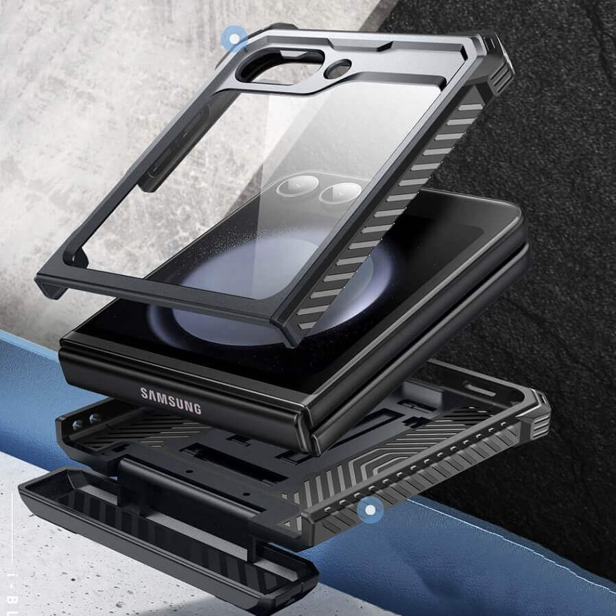 Противоударен Калъф за Samsung Z Flip 7 FE/Z Flip 6, Supcase Iblsn ArmorBox, Черен (6)