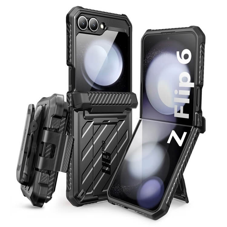 Противоударен Калъф за Samsung Z Flip 7 FE/Z Flip 6, Supcase Unicorn Beetle Pro, Черен