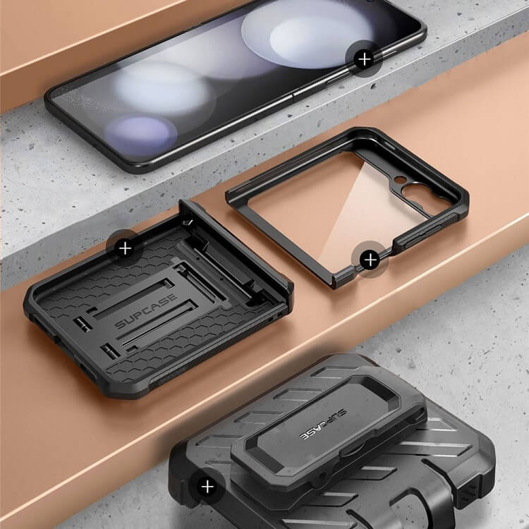 Противоударен Калъф за Samsung Z Flip 7 FE/Z Flip 6, Supcase Unicorn Beetle Pro, Черен (6)