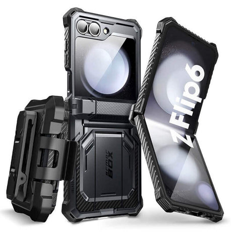 Противоударен Калъф за Samsung Z Flip 7 FE/Z Flip 6, Supcase Iblsn ArmorBox, Черен