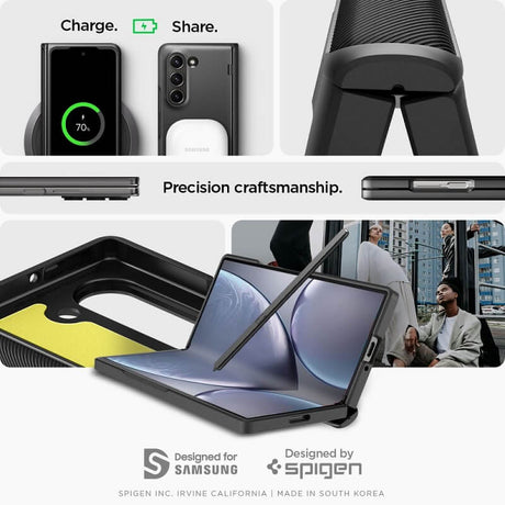 Калъф с Предпазител за Samsung Z Fold 6, Spigen Slim Armor Pro Case, Черен (9)