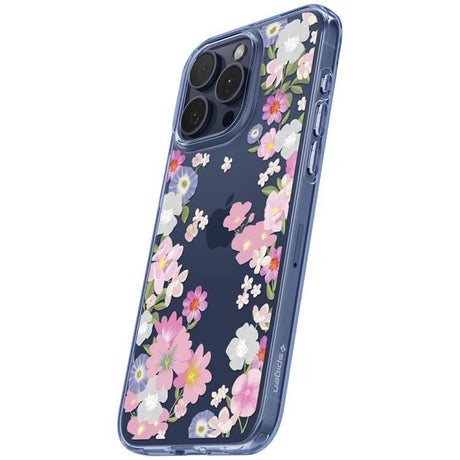 Противоударен Силиконов Калъф за iPhone 15 Pro, Spigen Liquid Crystal Blossom Case, Цветен (4)