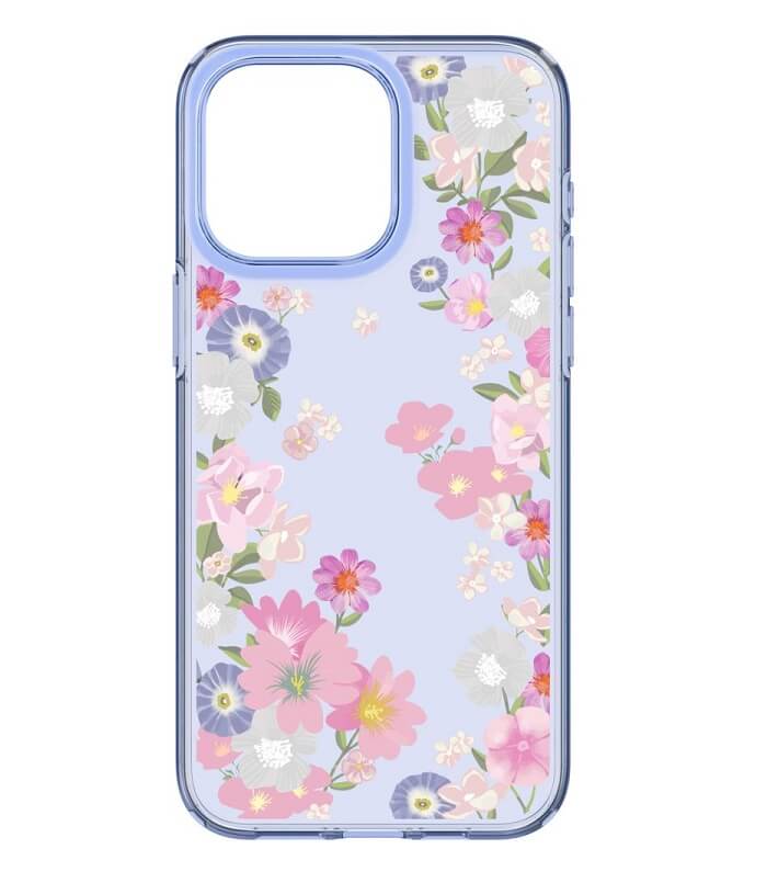Противоударен Силиконов Калъф за iPhone 15 Pro, Spigen Liquid Crystal Blossom Case, Цветен (7)