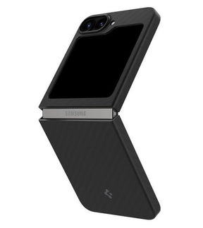 Тънък Карбонов Калъф за Samsung Z Flip 7 FE/Z Flip 6, Spigen AirSkin Aramid Case, Черен