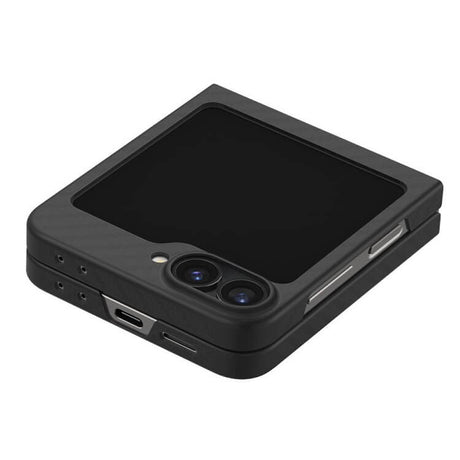 Тънък Карбонов Калъф за Samsung Z Flip 7 FE/Z Flip 6, Spigen AirSkin Aramid Case, Черен (5)