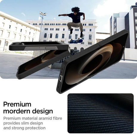 Тънък Карбонов Калъф за Samsung Z Flip 7 FE/Z Flip 6, Spigen AirSkin Aramid Case, Черен (8)