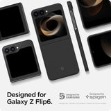 Тънък Карбонов Калъф за Samsung Z Flip 7 FE/Z Flip 6, Spigen AirSkin Aramid Case, Черен (7)