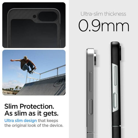 Тънък Карбонов Калъф за Samsung Z Flip 7 FE/Z Flip 6, Spigen AirSkin Aramid Case, Черен (9)