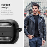 Калъф за Слушалки Samsung Galaxy Buds 3 Pro/ 3 FE/ 3, Spigen Rugged Armor Case, Черен (8)