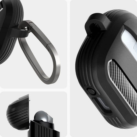 Калъф за Слушалки Samsung Galaxy Buds 3 Pro/ 3 FE/ 3, Spigen Rugged Armor Case, Черен (7)