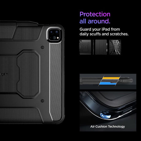 Противоударен Калъф за iPad Pro 13 2025-2024, Spigen Rugged Armor Pro Case, Черен (9)