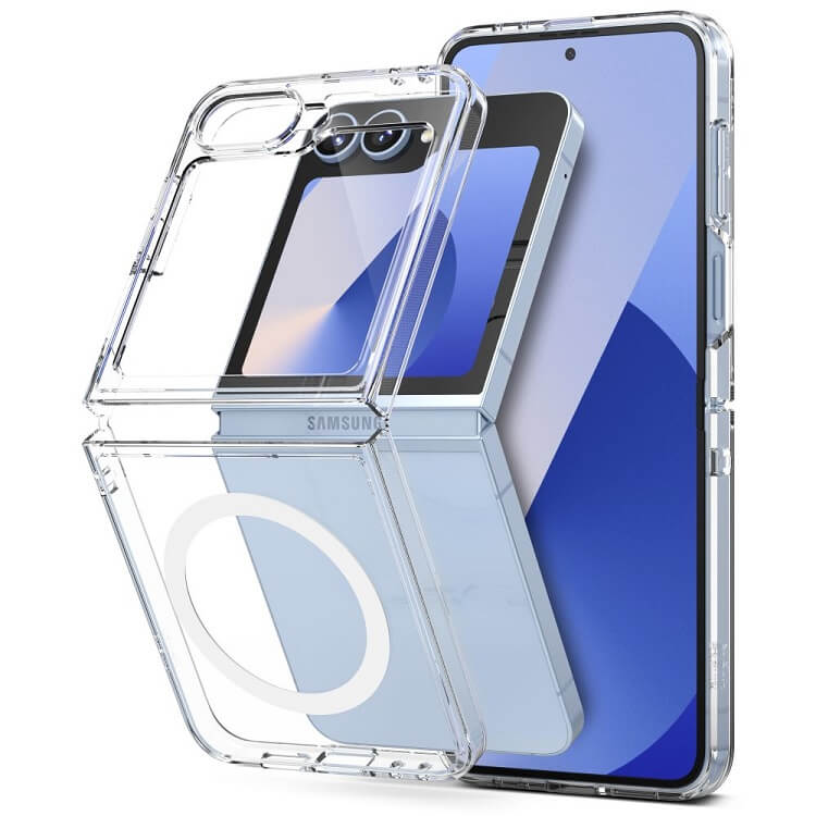 Magsafe Тънък Калъф за Samsung Z Flip 7 FE/Z Flip 6, Ringke Fusion Case, Прозрачен (3)