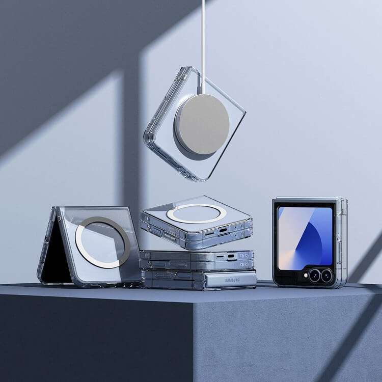 Magsafe Тънък Калъф за Samsung Z Flip 7 FE/Z Flip 6, Ringke Fusion Case, Прозрачен (4)