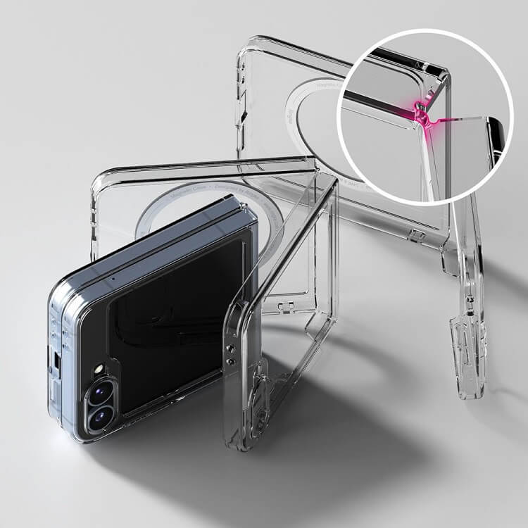 Magsafe Тънък Калъф за Samsung Z Flip 7 FE/Z Flip 6, Ringke Fusion Case, Прозрачен (6)