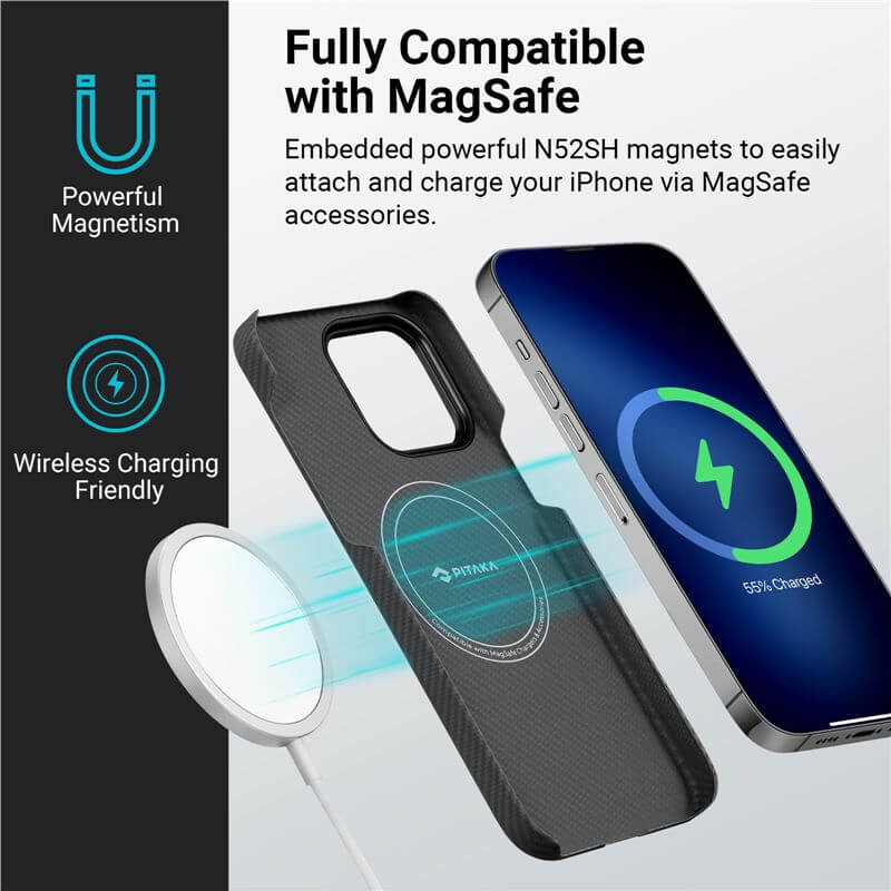 Magsafe Калъф за iPhone 14 Pro, Pitaka Fusion Weaving MagEZ 3 Rhapsody Case, Черен (2)