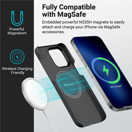 Magsafe Калъф за iPhone 14 Pro, Pitaka Fusion Weaving MagEZ 3 Rhapsody Case, Черен (2)