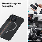 Magsafe Калъф за iPhone 14 Pro, Pitaka Fusion Weaving MagEZ 3 Rhapsody Case, Черен (3)
