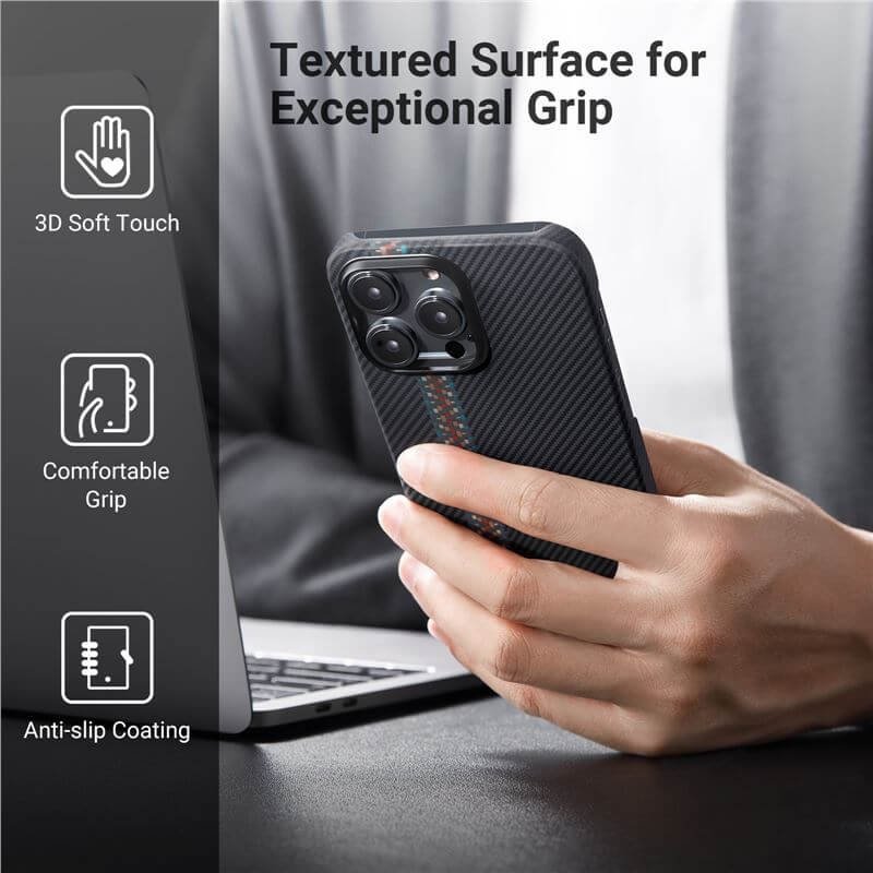 Magsafe Калъф за iPhone 14 Pro, Pitaka Fusion Weaving MagEZ 3 Rhapsody Case, Черен (5)