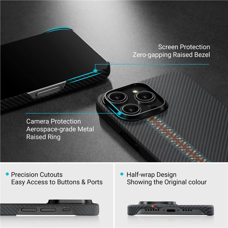 Magsafe Калъф за iPhone 14 Pro, Pitaka Fusion Weaving MagEZ 3 Rhapsody Case, Черен (4)