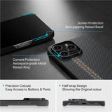 Magsafe Калъф за iPhone 14 Pro, Pitaka Fusion Weaving MagEZ 3 Rhapsody Case, Черен (4)